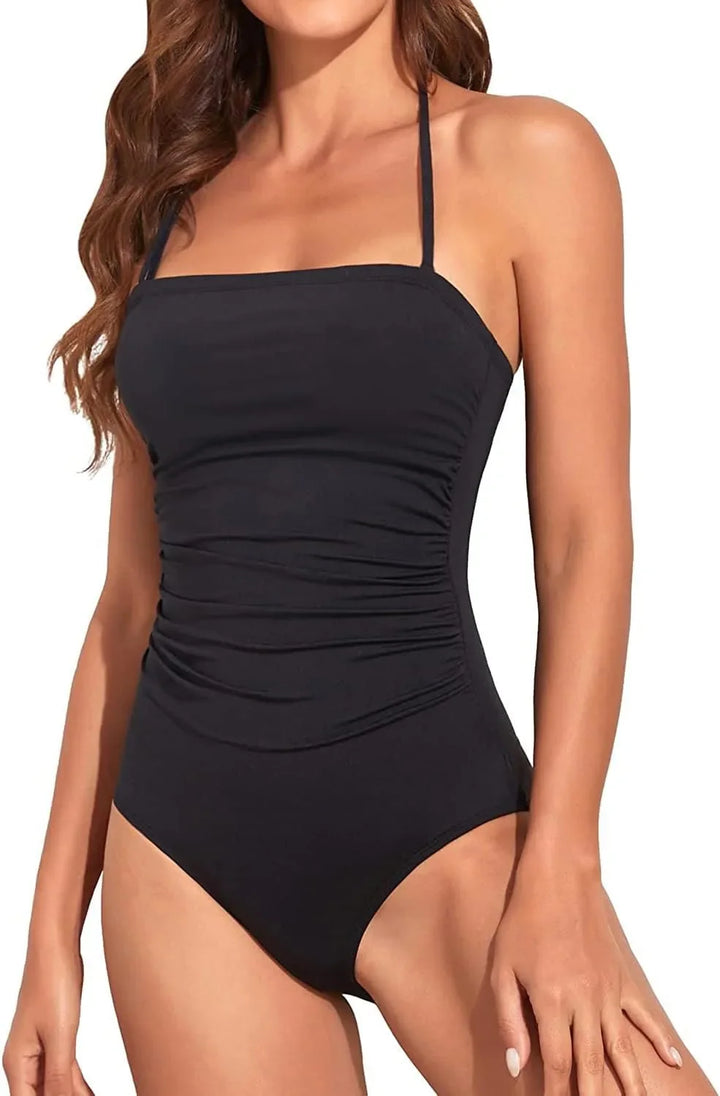 Costume da Bagno Intero con Controllo della Pancia a Bandeau