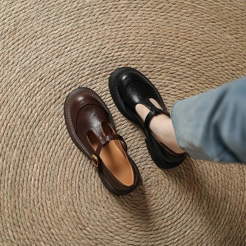 Emilia | Scarpe Mary Jane con Fibbia Dorata