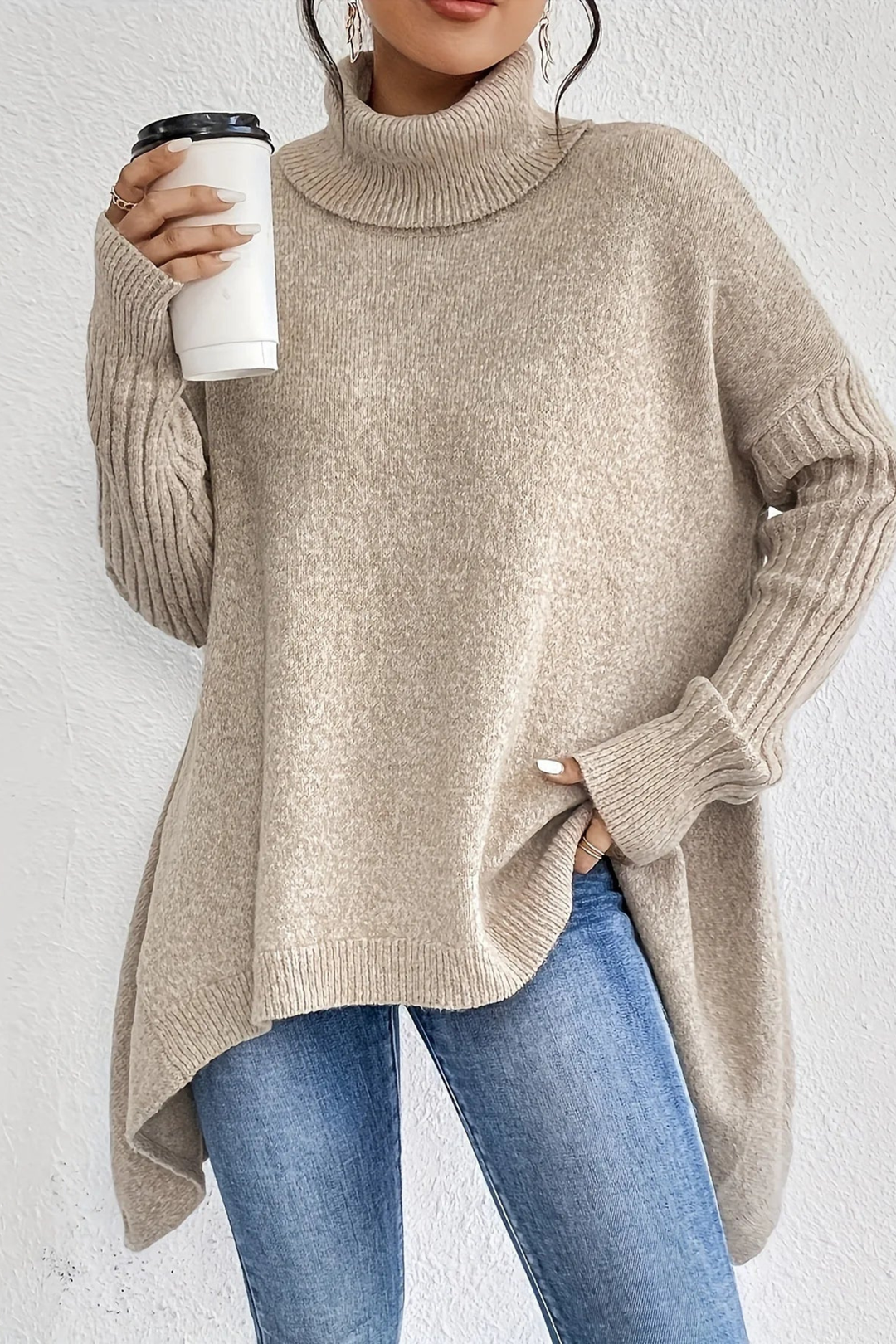 Maglione a collo alto oversize
