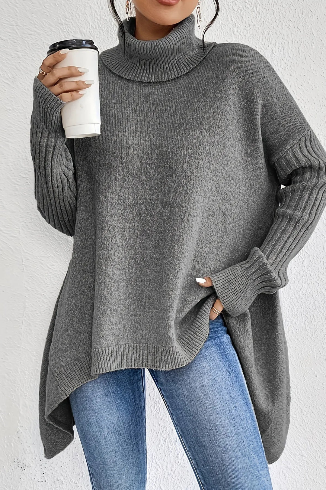 Maglione a collo alto oversize