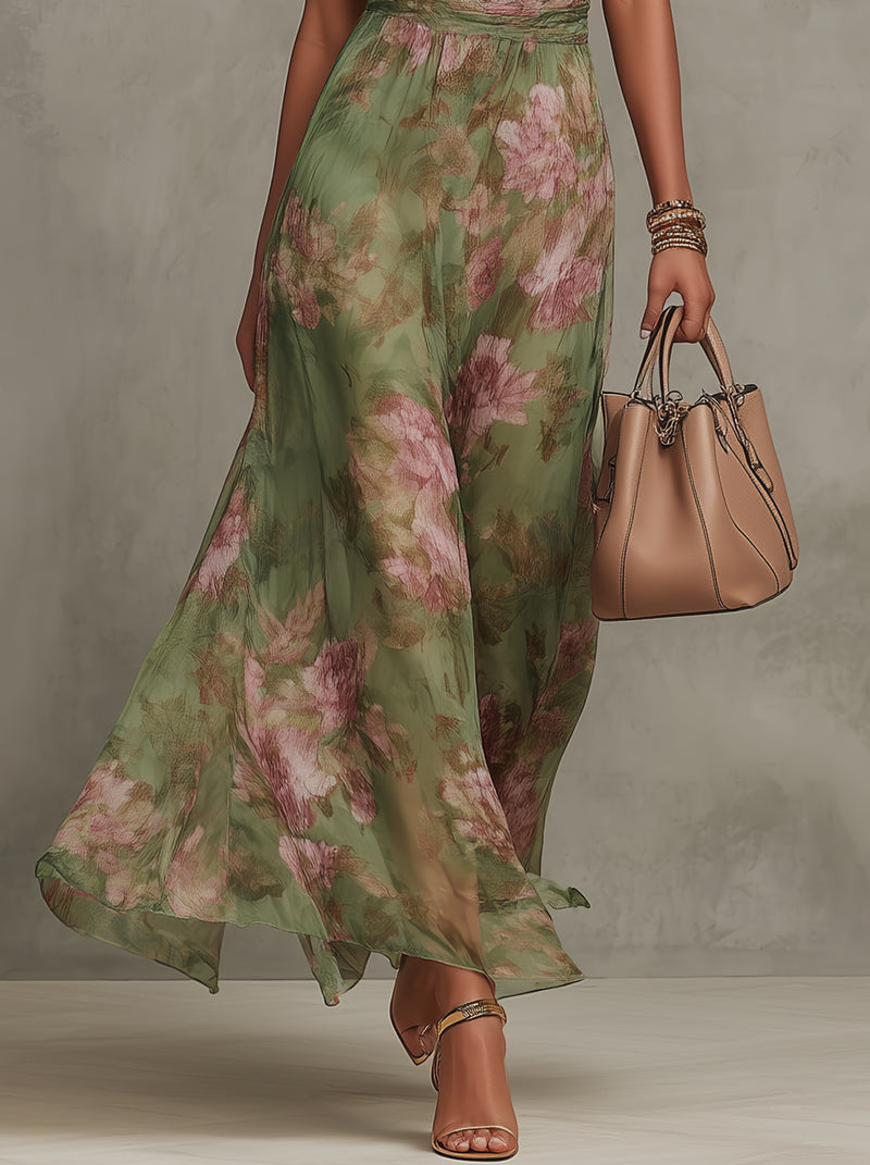 Livia | Vestito Maxi Halter Floreale
