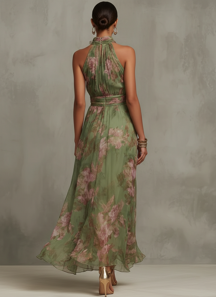 Livia | Vestito Maxi Halter Floreale