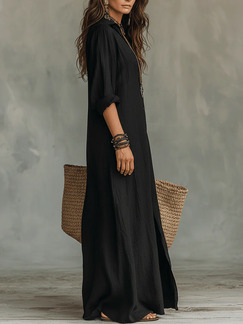 WILLOW | Abito Maxi Senza Sforzo, Silhouette Lusinghiera, Versatile per l'uso Quotidiano