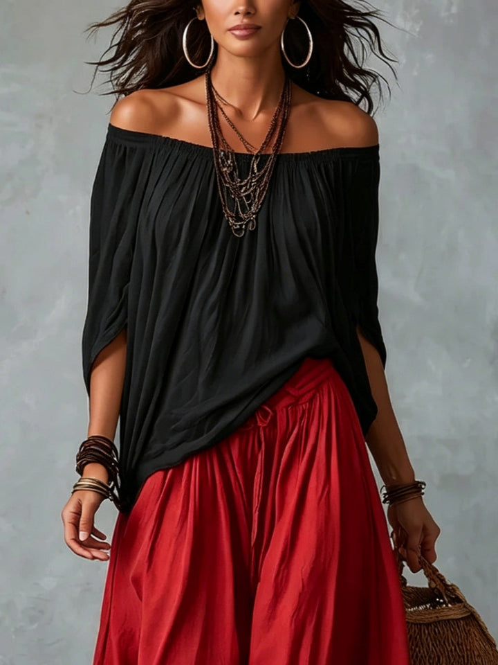 Top Off-Shoulder Ensemble & Pantaloni Lantern