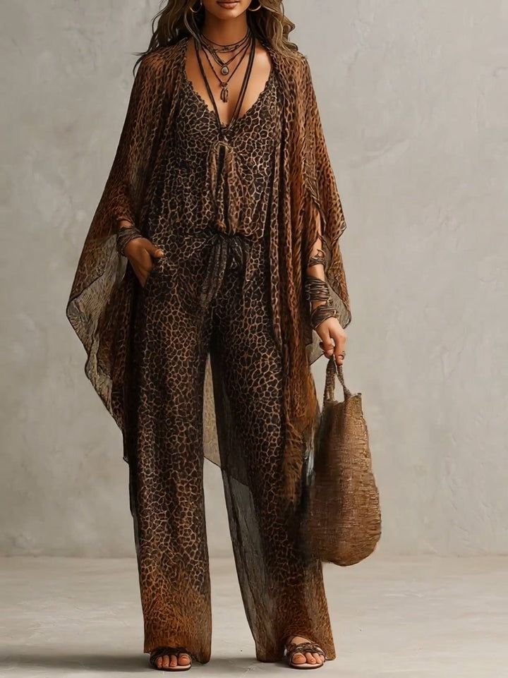 Ensemble Luxe 3 pezzi Boho Leopardo