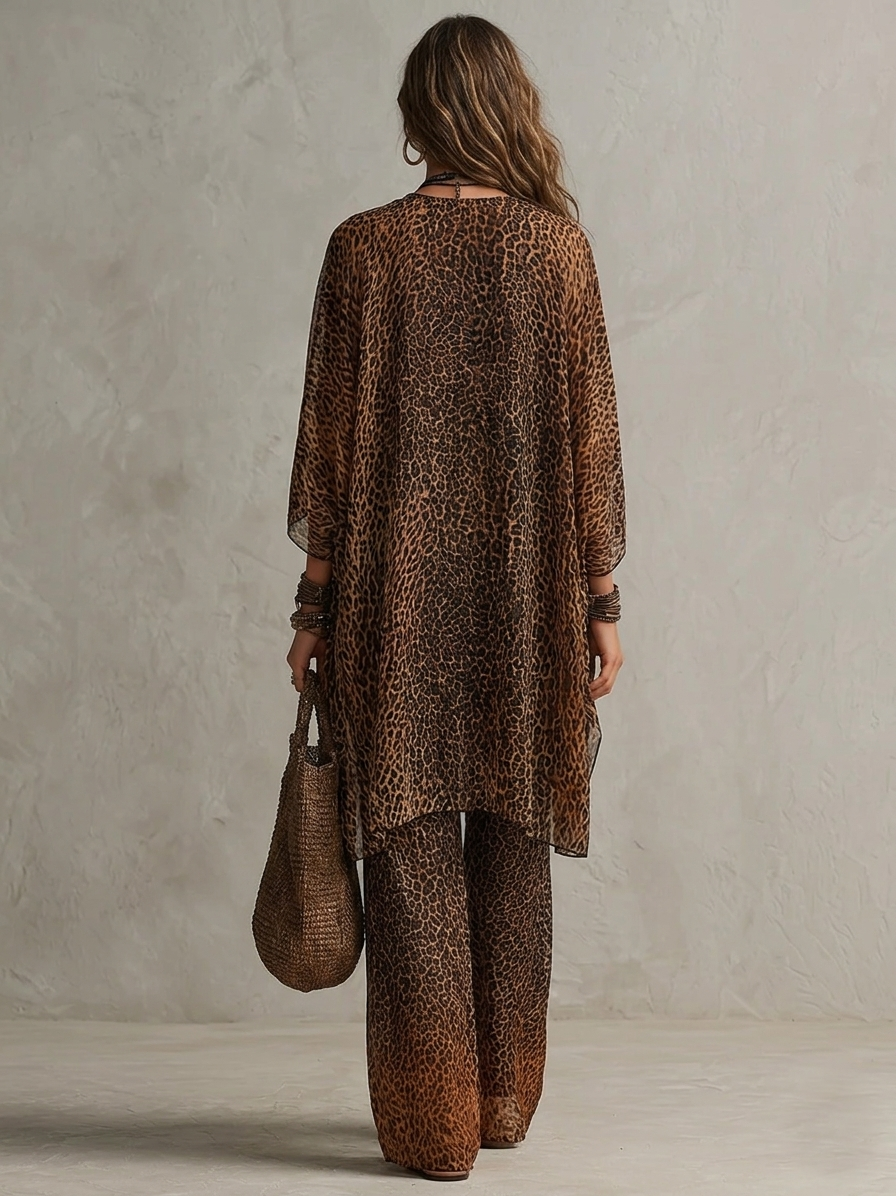 Ensemble Luxe 3 pezzi Boho Leopardo