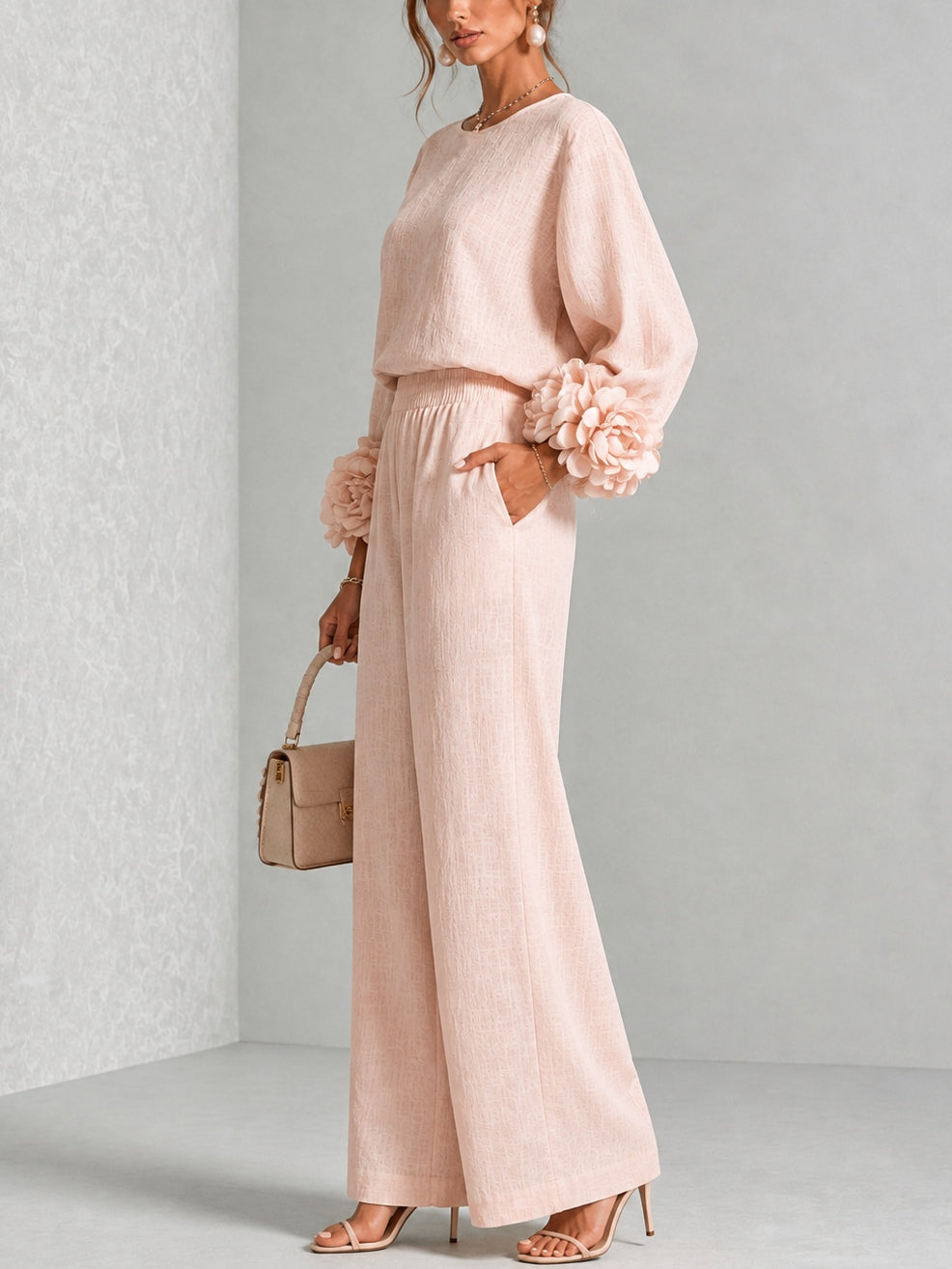 ROSALIE | SET A DUE PEZZI CON POLSINI FLOREALI.