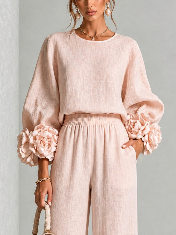 ROSALIE | SET A DUE PEZZI CON POLSINI FLOREALI.