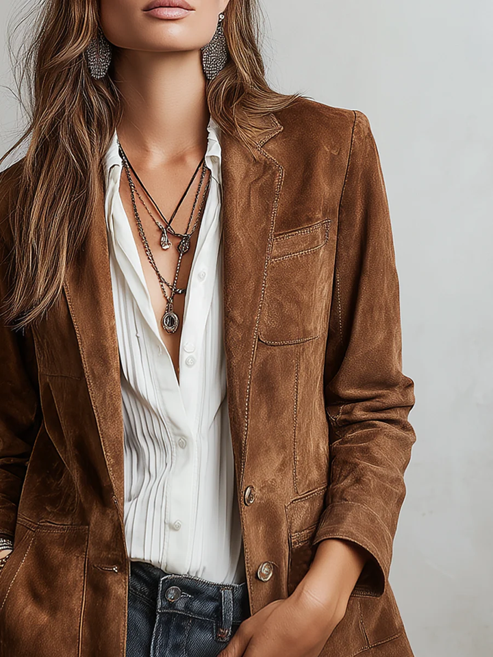 Blazer Vintage Marrone da Donna