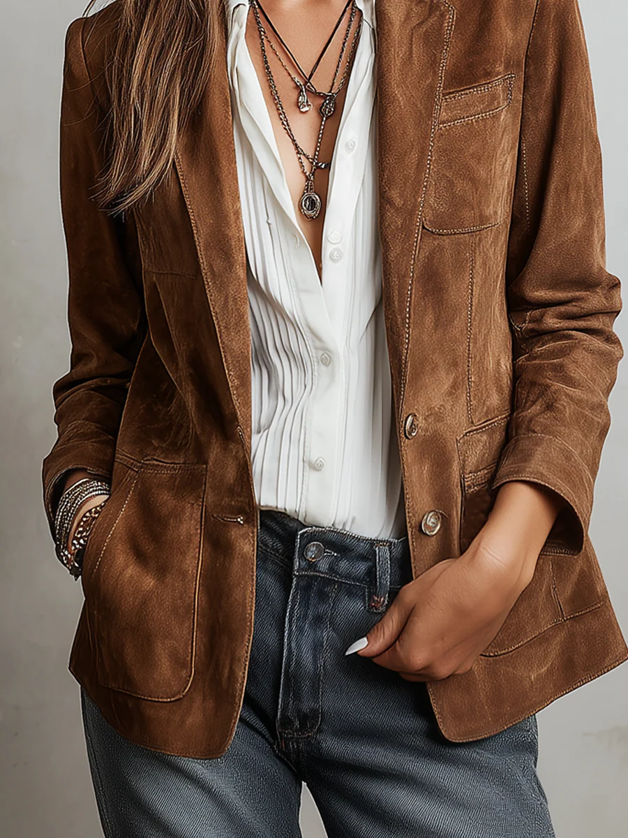 Blazer Vintage Marrone da Donna