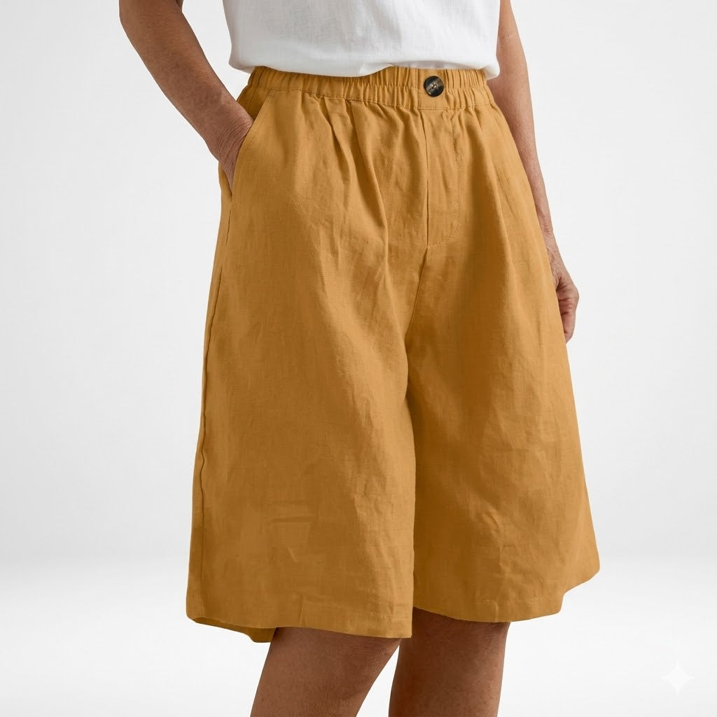 Wandeline™ — Pantaloni corti larghi con vita elastica, comfort estivo naturale