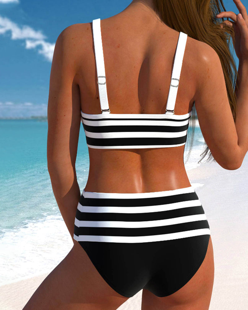 By Esmee® | Bikini a Righe con Vita Alta