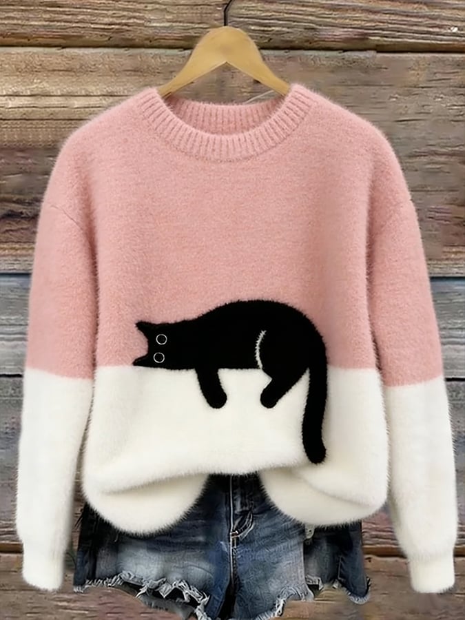 Aileen™ | Maglione Oversized con Stampa di Gatti Elegante