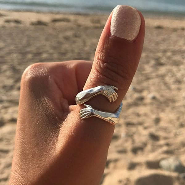 Ángeles - Anello Abbraccio Regolabile in Argento