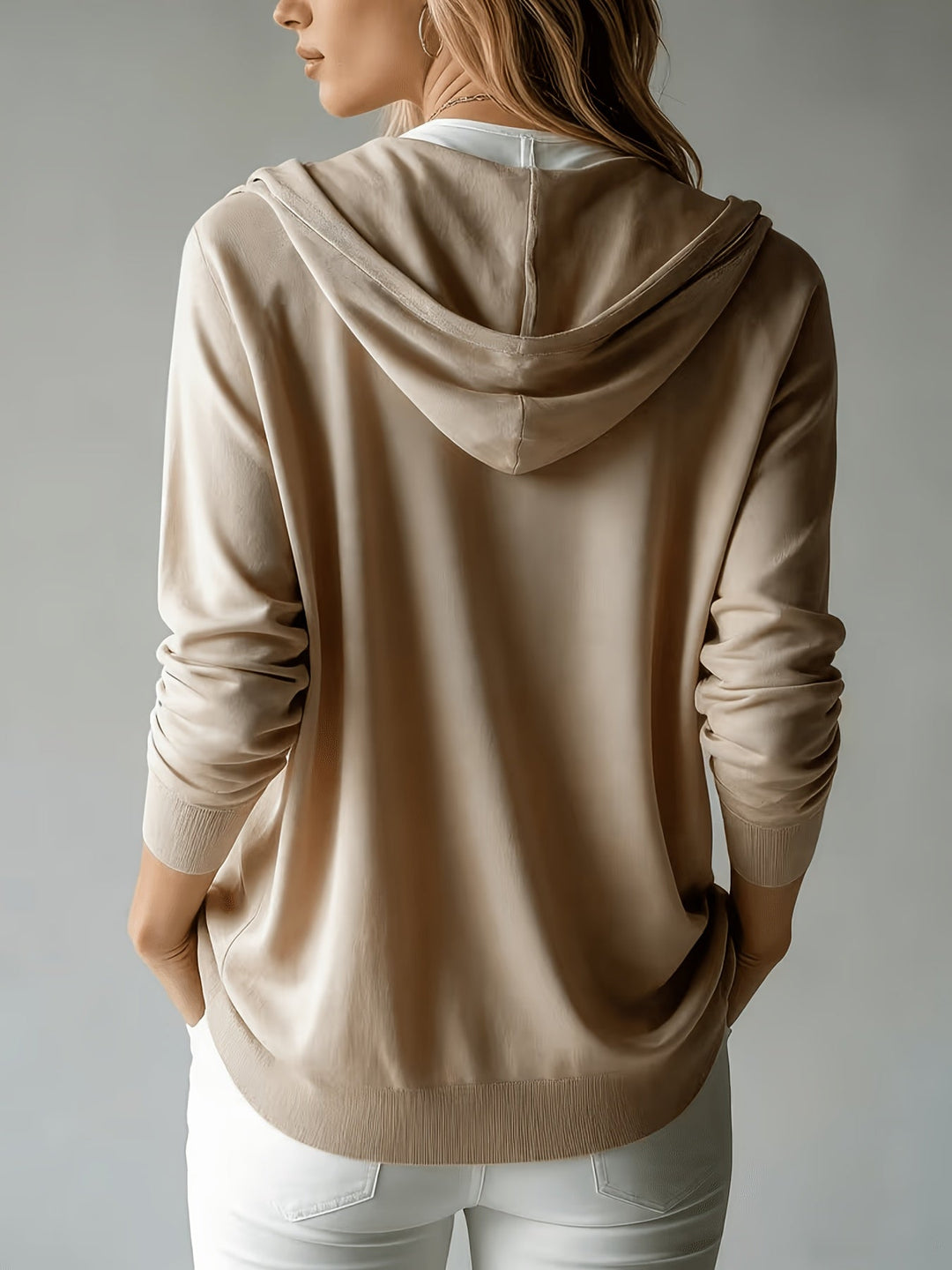 Katia | Cardigan Kaki con Cappuccio e Bottoni