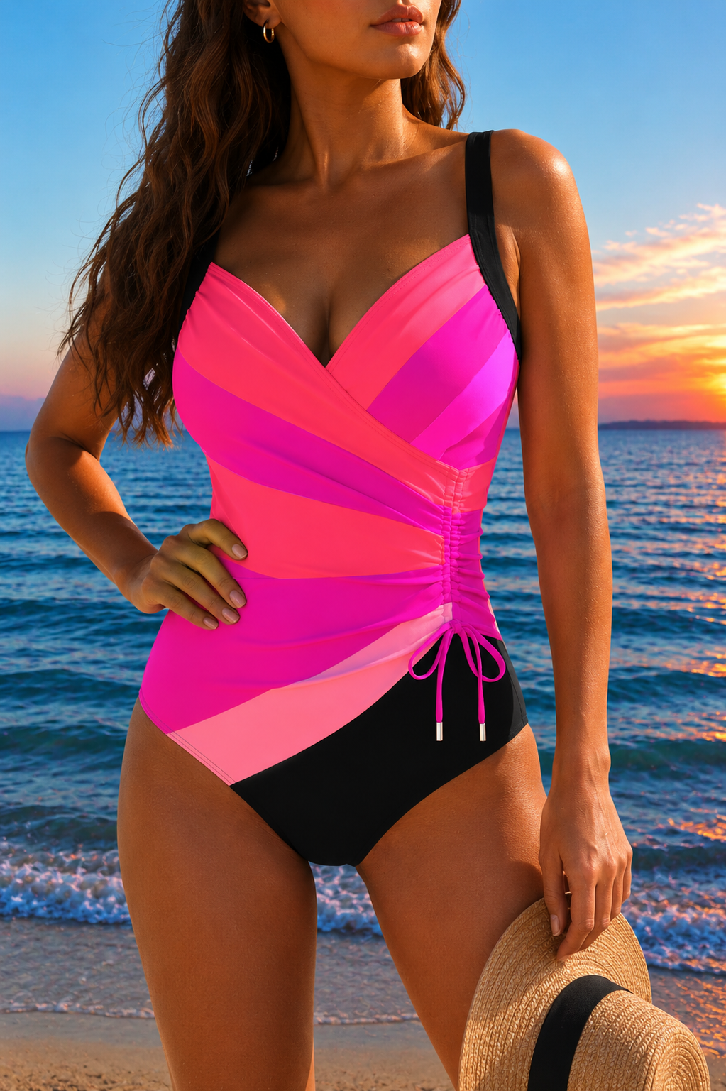 Marina - Costume da bagno incrociato colorato