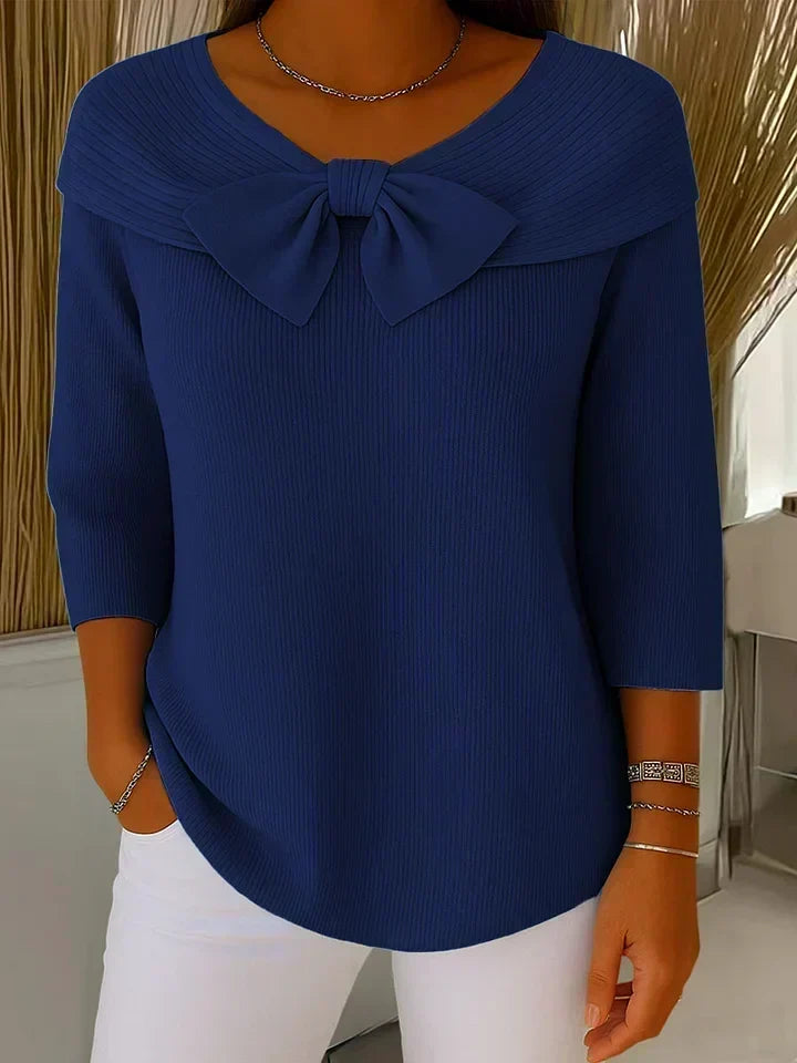 Tivella™ | Maglione con Fiocco e Collo Rotondo