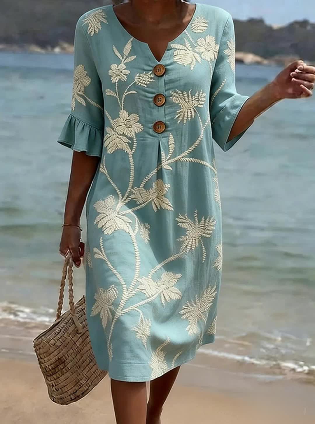 Vestito informale da donna con stampa floreale