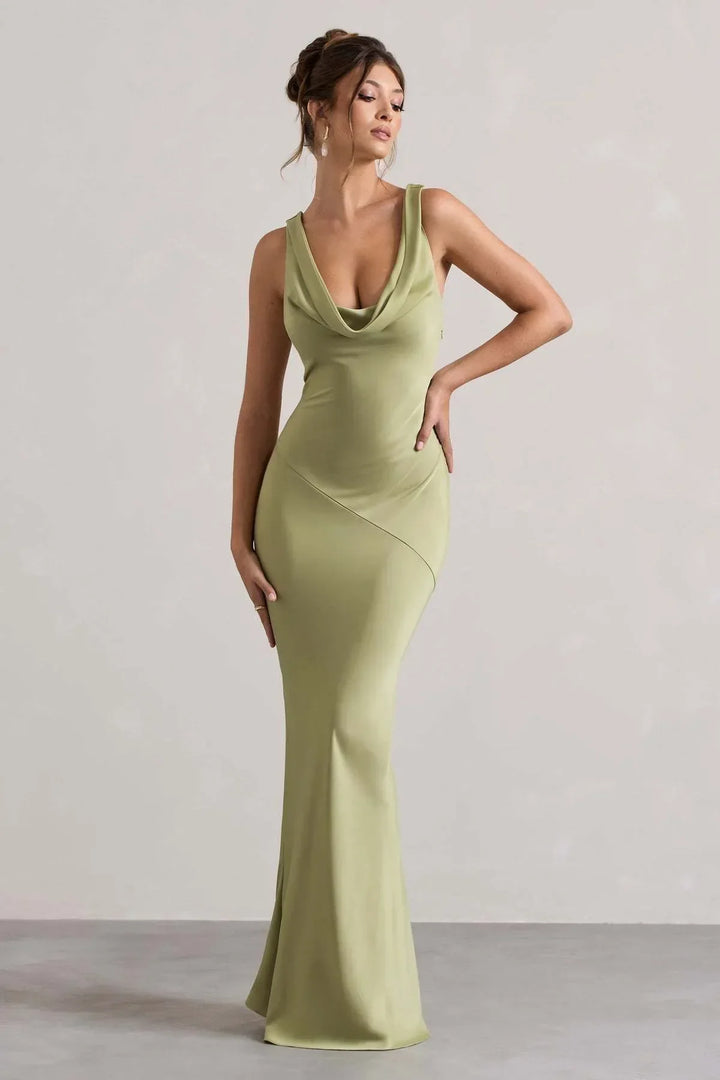 Célestine Vestito Lungo — Verde Oliva