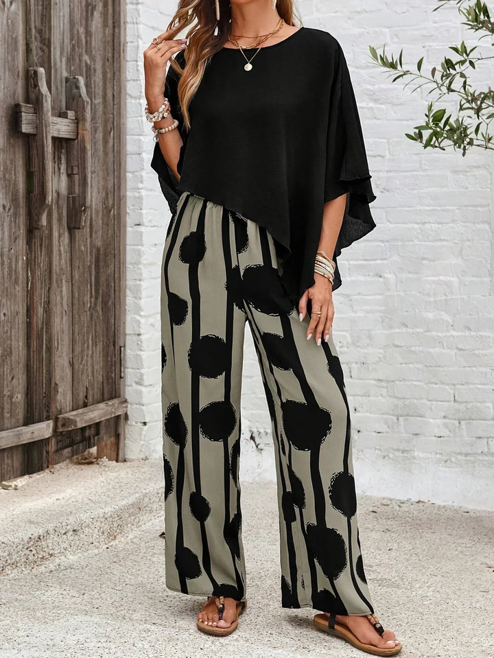 Valeriana™ | Completo Top Asimmetrico e Pantalone Boho