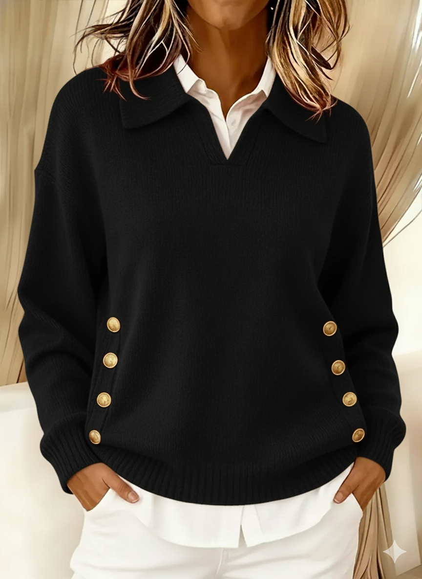 Vynette™ | Maglione a V con Collo