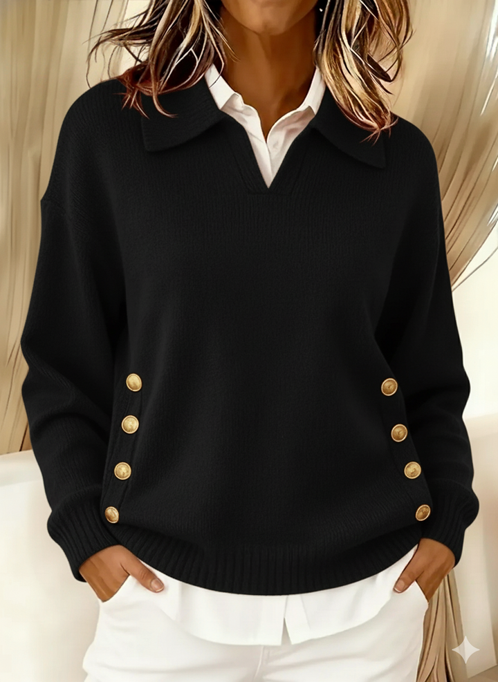 Vynette™ | Maglione a V con Collo