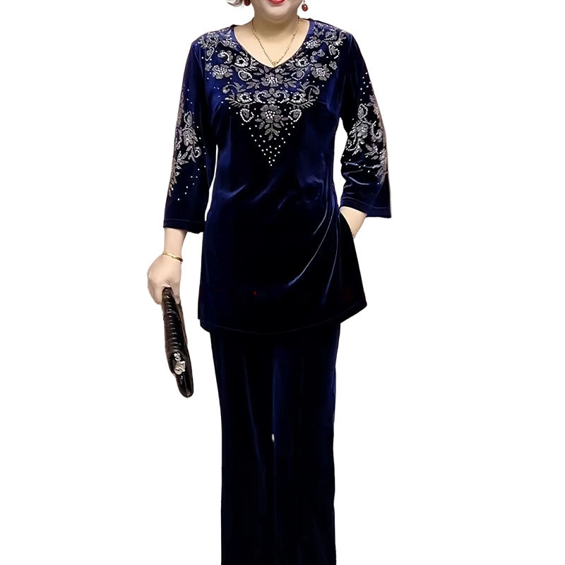 Elvire - Completo elegante in velluto a due pezzi