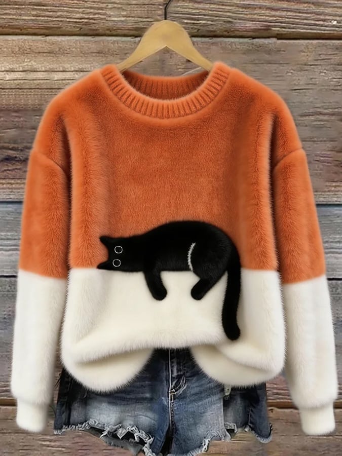 Aileen™ | Maglione Oversized con Stampa di Gatti Elegante