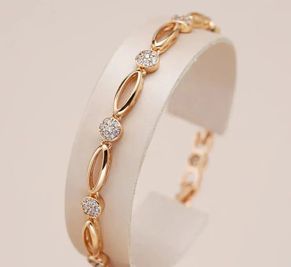 Socorro - Elegante Bracciale Dorato con Zirconia