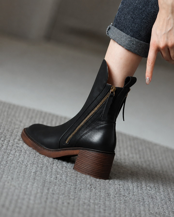 Erica™ | Stivali in Pelle con Tacco Blocco