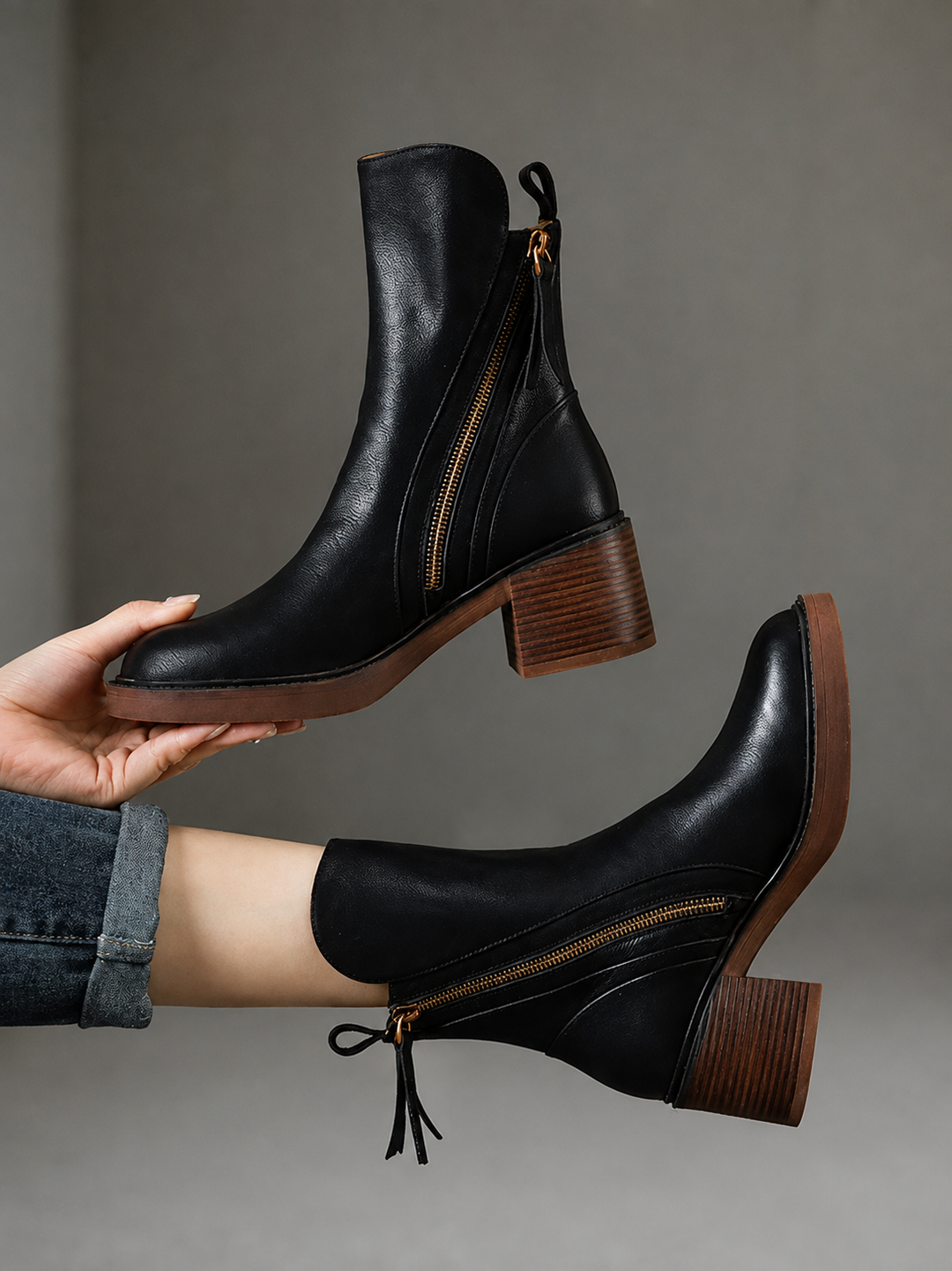 Erica™ | Stivali in Pelle con Tacco Blocco