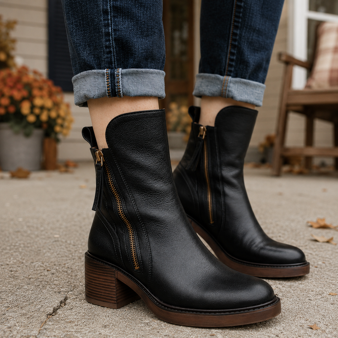 Erica™ | Stivali in Pelle con Tacco Blocco