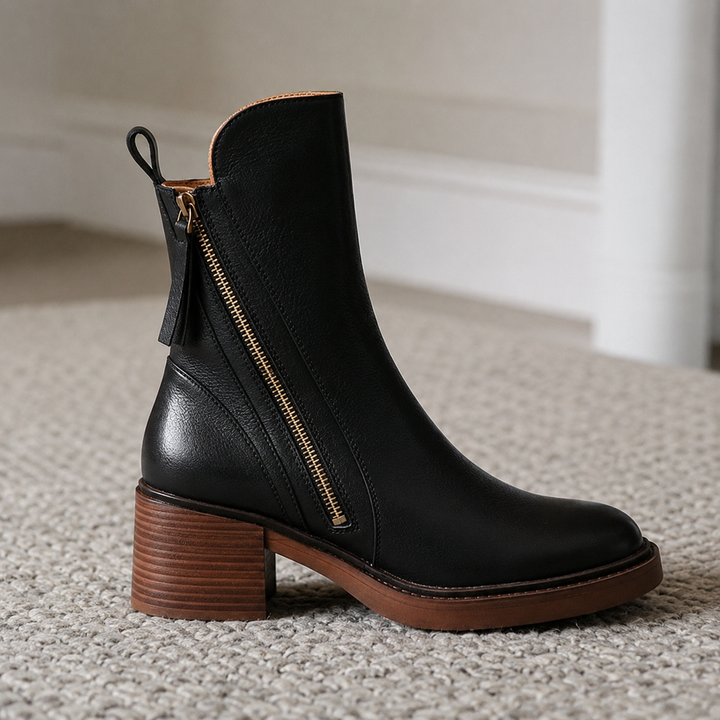 Erica™ | Stivali in Pelle con Tacco Blocco
