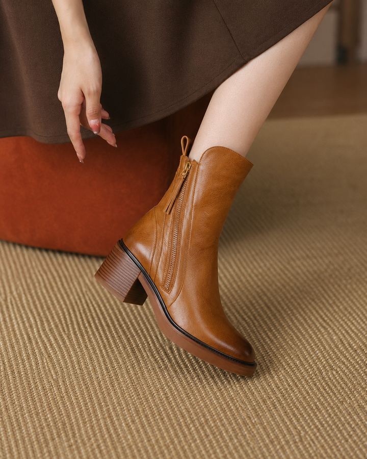 Erica™ | Stivali in Pelle con Tacco Blocco