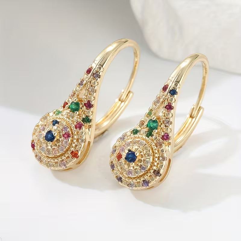 Orecchini Eleganza Multicolore Splendente