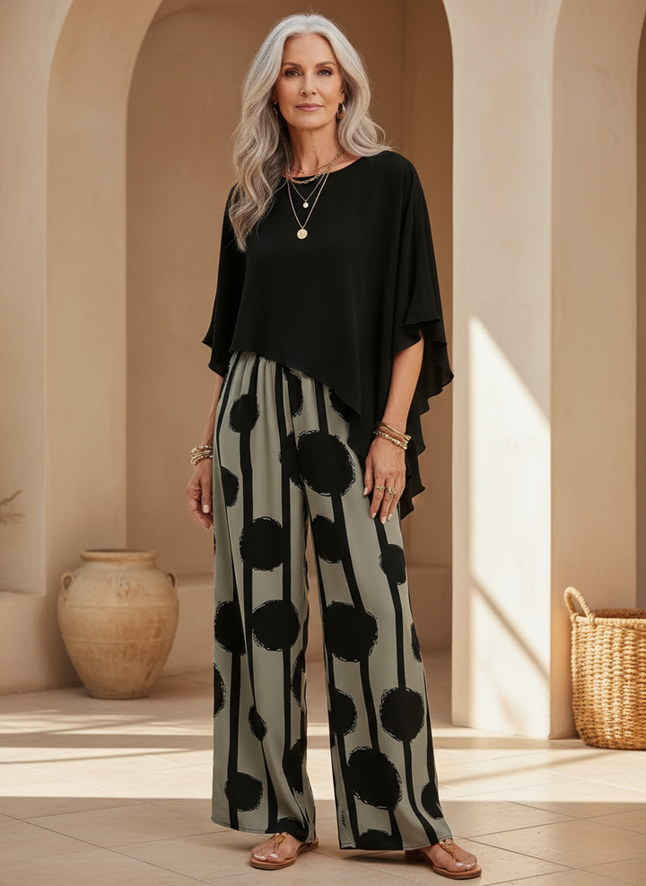 Valeriana™ | Completo Top Asimmetrico e Pantalone Boho