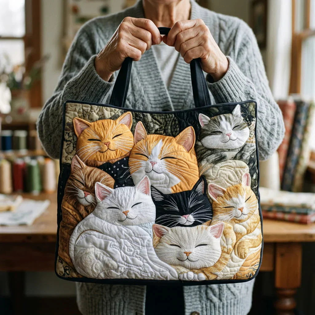 Borsa Artigianale Imbottita - Gattini Dormienti