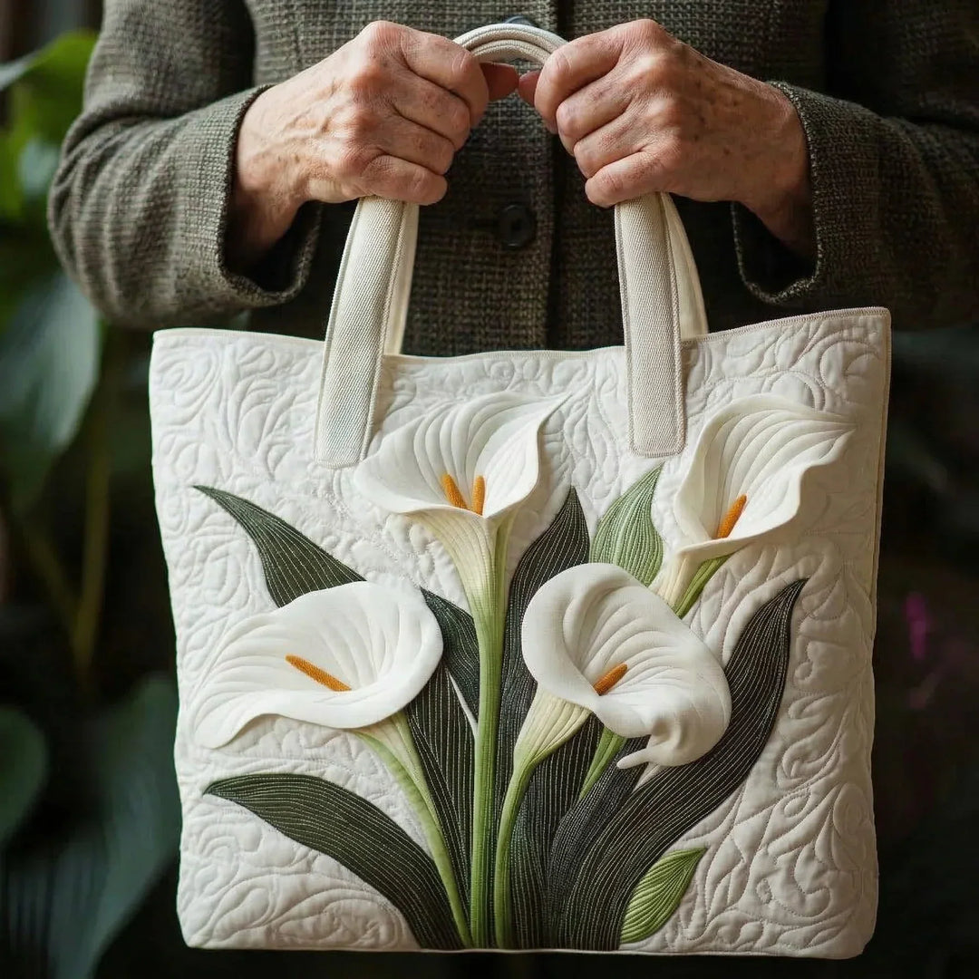 Borsa Artigianale Imbottita - Girasoli Bianchi