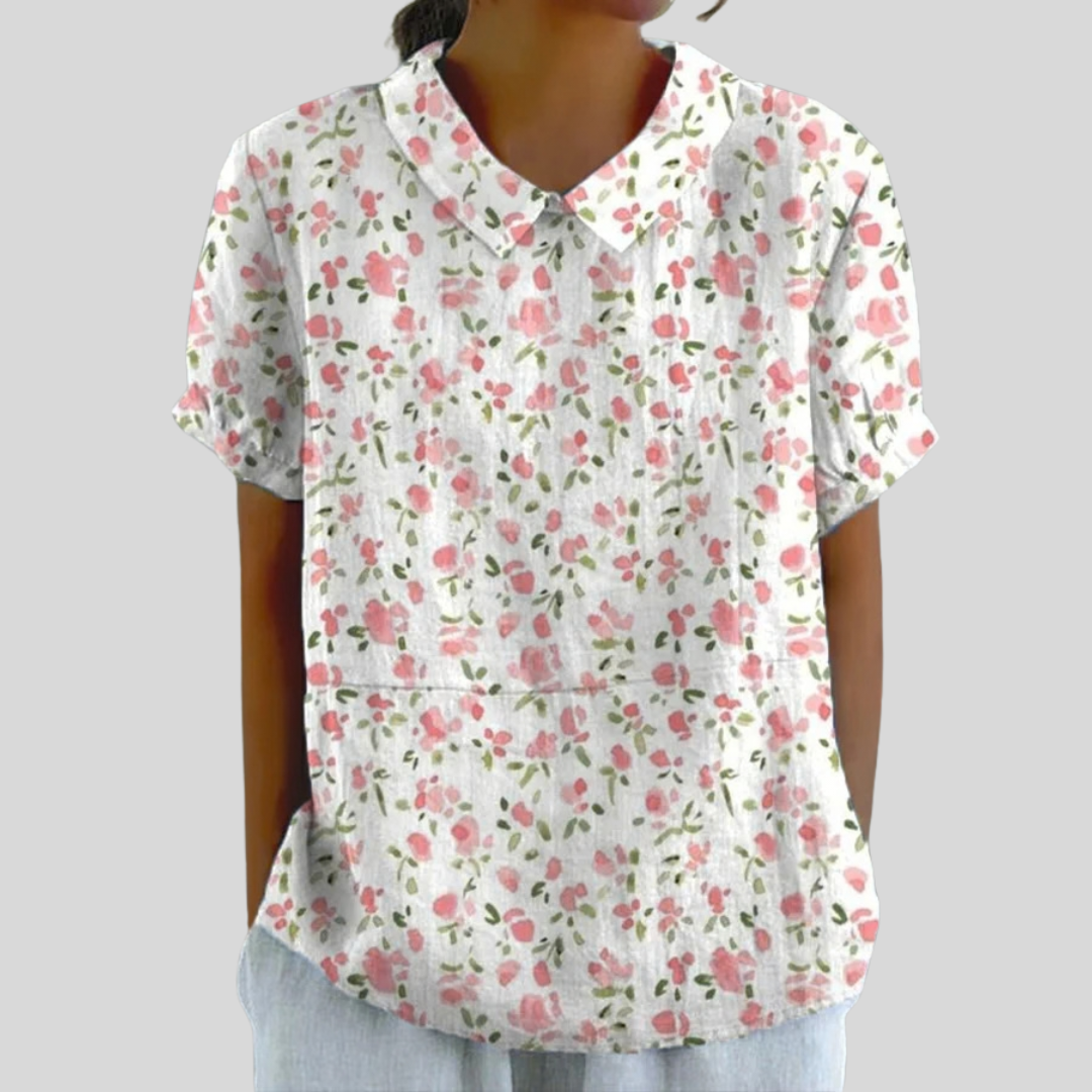 Cynthia | Blusa Floreale con Collo