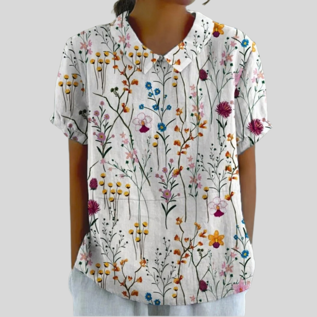 Daphne | Blusa con Collo a Fiori