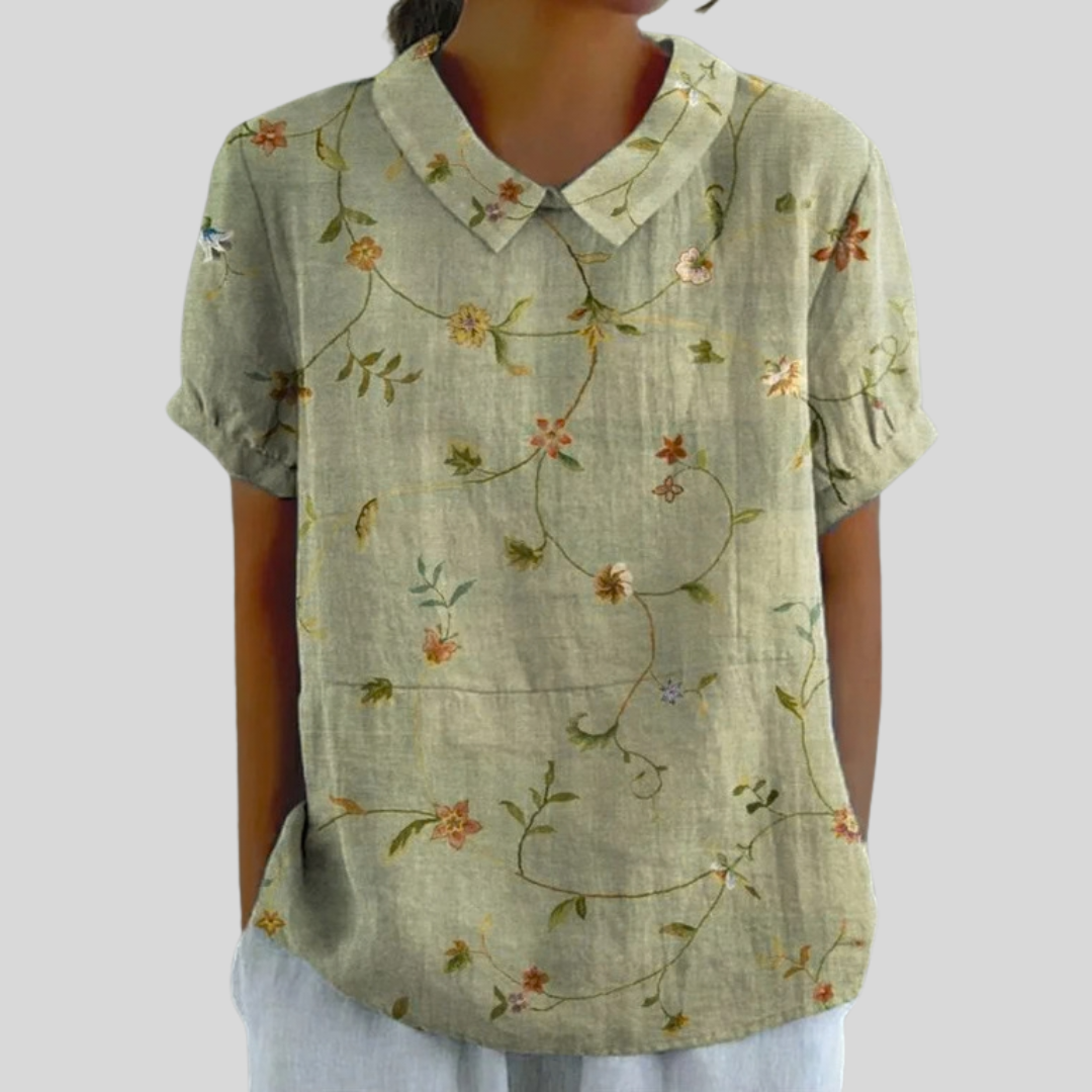 Rosamund | Blusa con Collo a Fiori