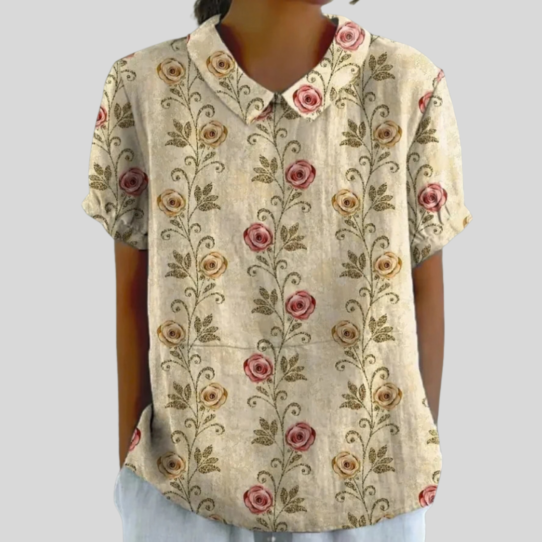Lavinia | Blusa con Collo a Fiori