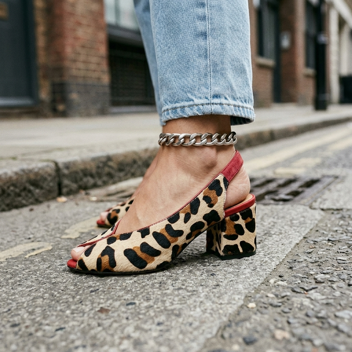 Ruth | Tacchi Slingback con Stampa Leopardo
