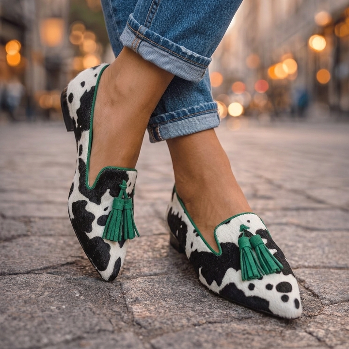 Ondina | Ballerine a punta con nappine
