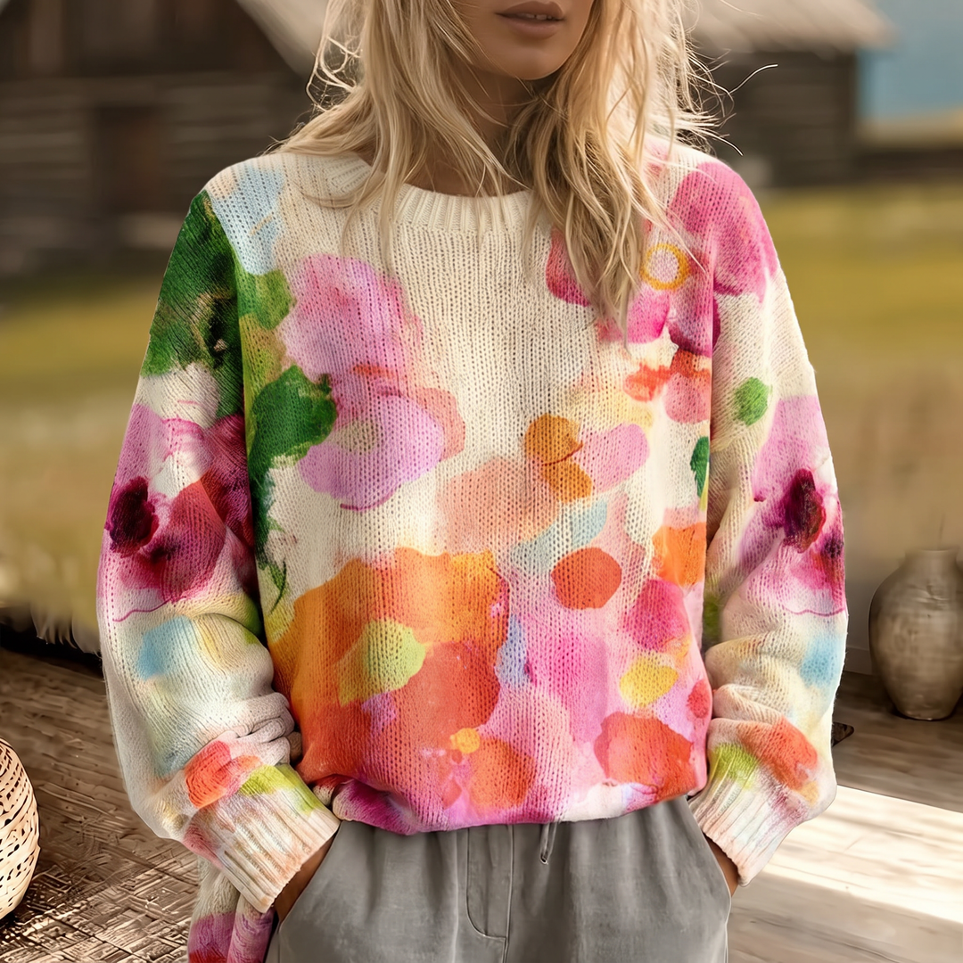 Ondina™ | Maglione a Maglia Floreale Multicolore