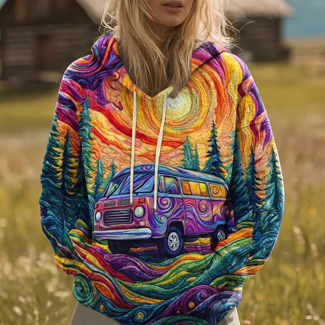 Azalea™ | Felpa con Cappuccio Stampa Sunburst