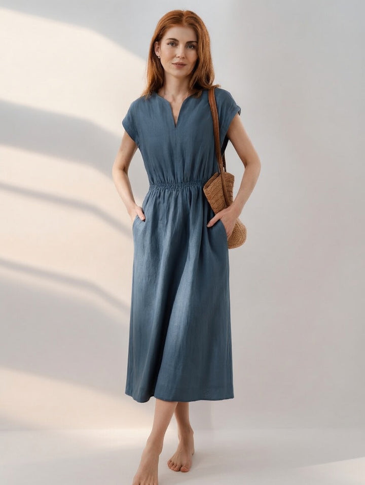 Lina — Abito in lino misto fluido ed elegante