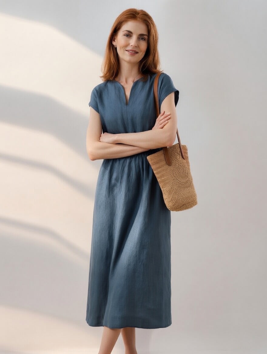Lina — Abito in lino misto fluido ed elegante