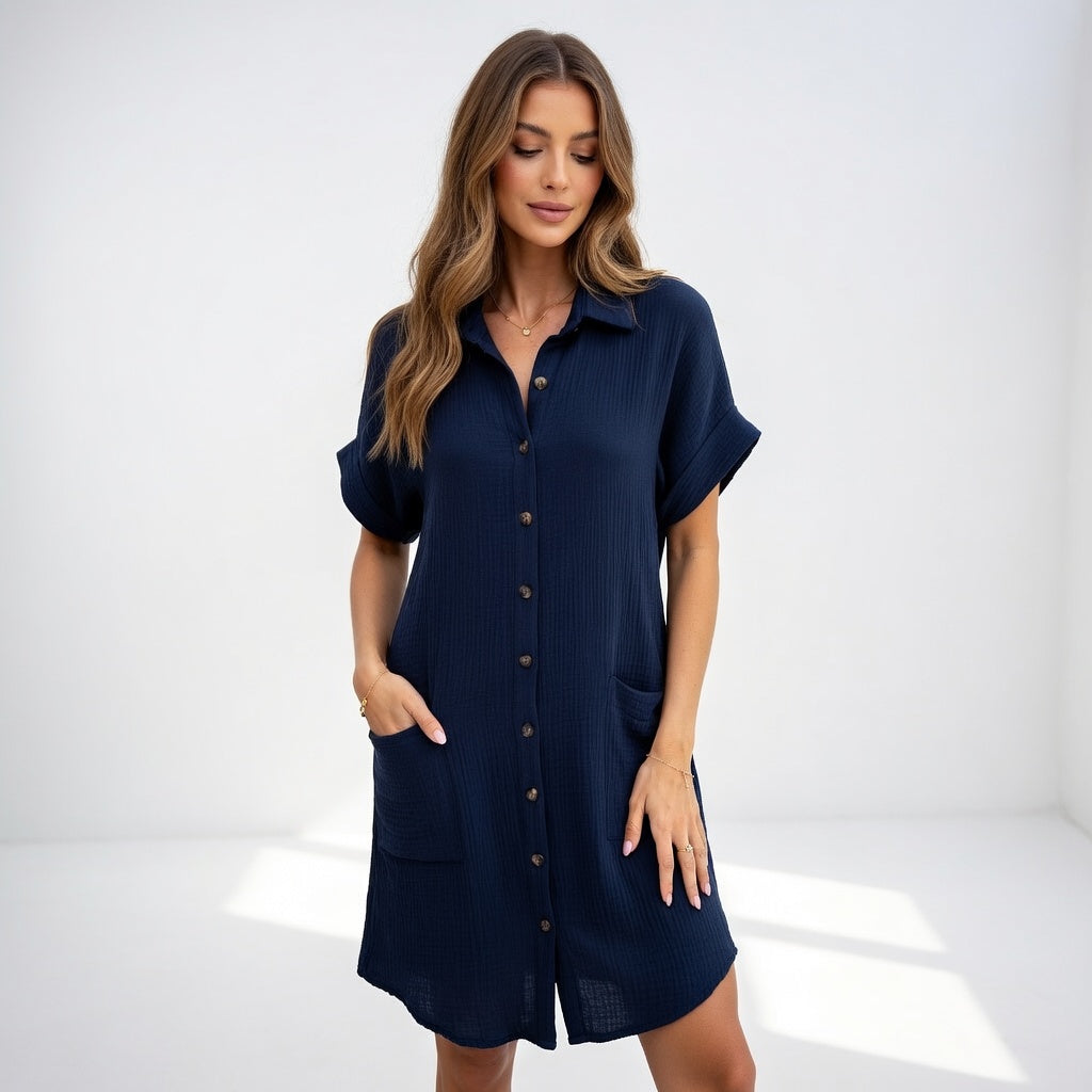 Béatrice™ — Abito camicia elegante e facile da indossare