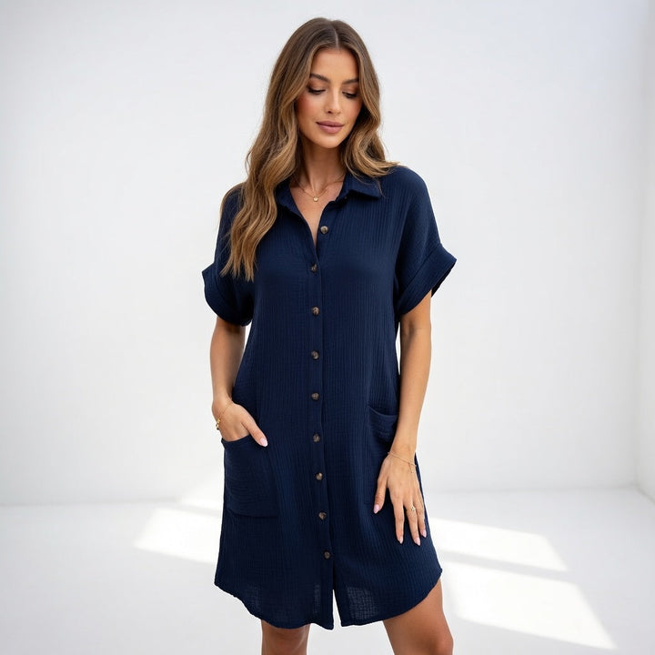Béatrice™ — Abito camicia elegante e facile da indossare